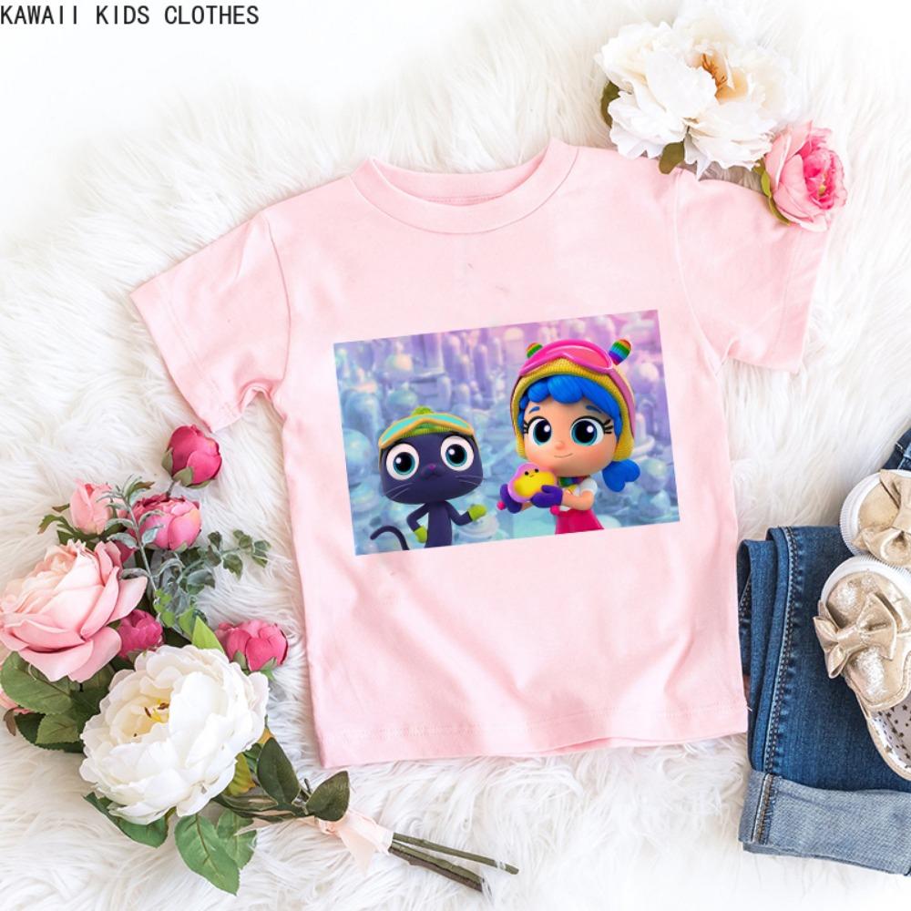 New Rainbow Kingdom Tops Toddler Tees Clothes Children Clothing Cartoon Kids T-shirt Girls Clothes Short Sleeve Casual