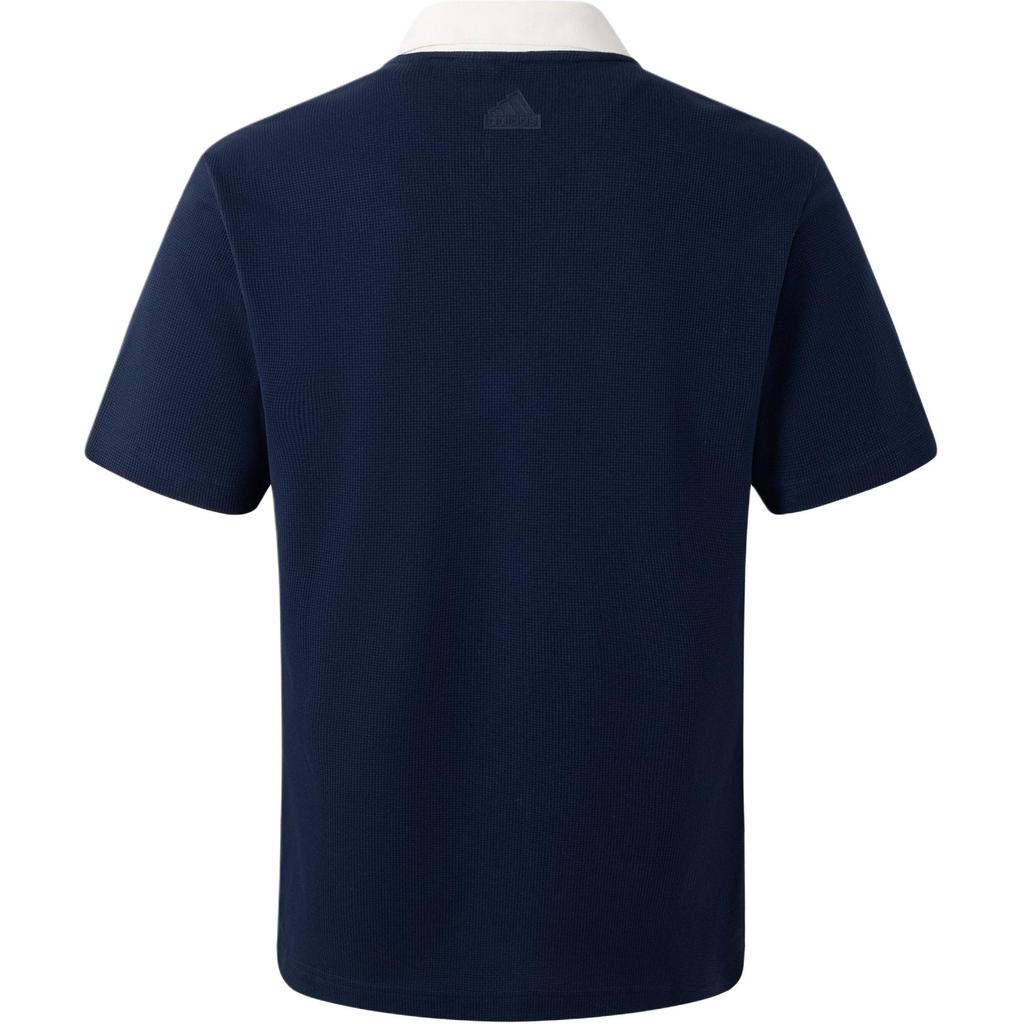 Adidas Color Block Outdoor Casual Sports Polo Shirt Men Tops Navy-Blue JD0331