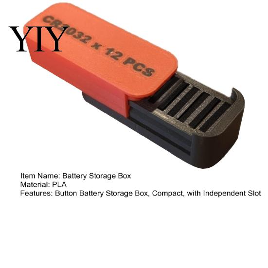 Portable Battery Storage Button Box, with Independent 12 Slots And Push-Pull Sliding Organizer for CR2032 Cover, Dustproof Waterproof Safe Case, Coin