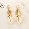 Серьги из ракушек Conch Shell Trend Marine Alloy Natural Shell Earrings Женские модные серьги 2025 Легкие серьги для чувствительных ушей Повседневные украшения