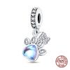 100% Стерлингового Серебра 925 Синий Океан Животное Светящиеся Бабочки Краб Шарм Бусины Подходит 925 Оригинальных Браслетов Роскошные Ювелирные Изделия DIY