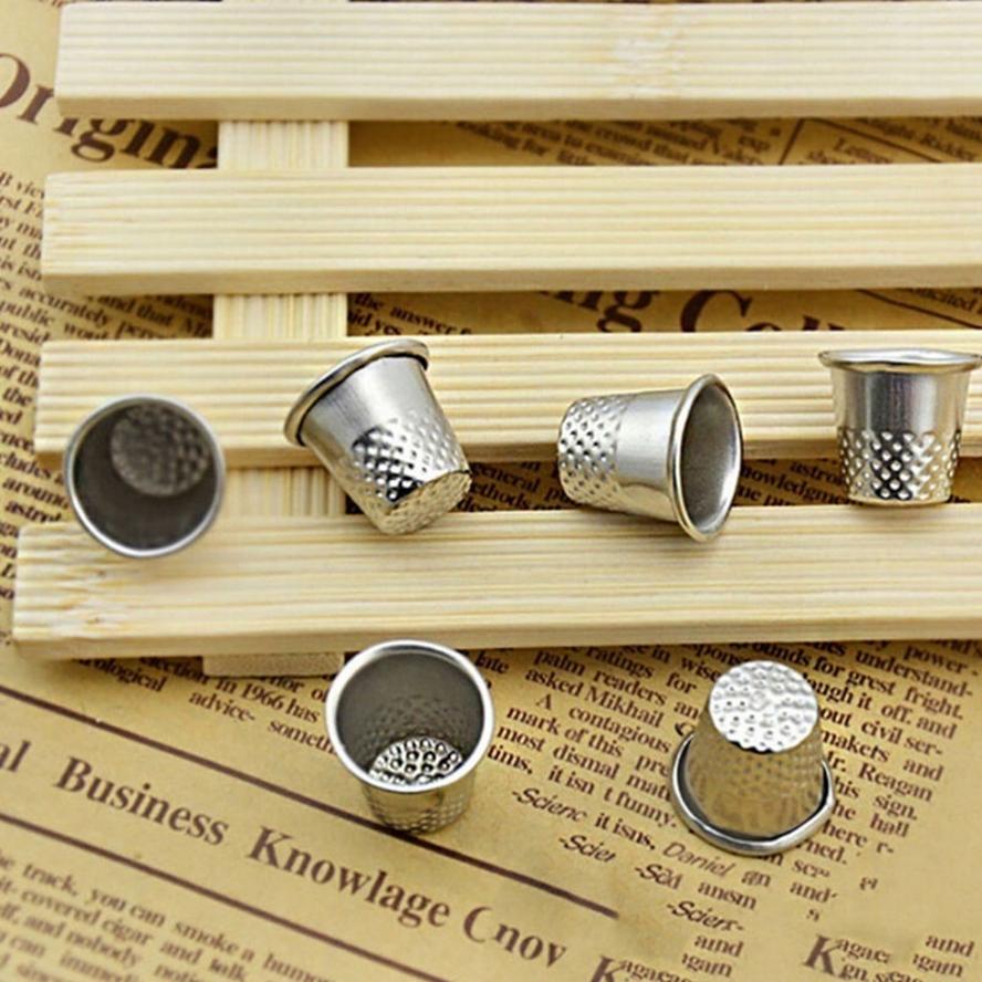 10 Pcs Antique Hard Metal Brass Sewing Thimble Needles Partner Finger Protector DIY Sewing Tools