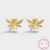 Creative Bee Shape S925 Silver Earring for Women's High-quality Zircon Earrings Jewelry Anniversary Gift Sterling Silver Jewelry