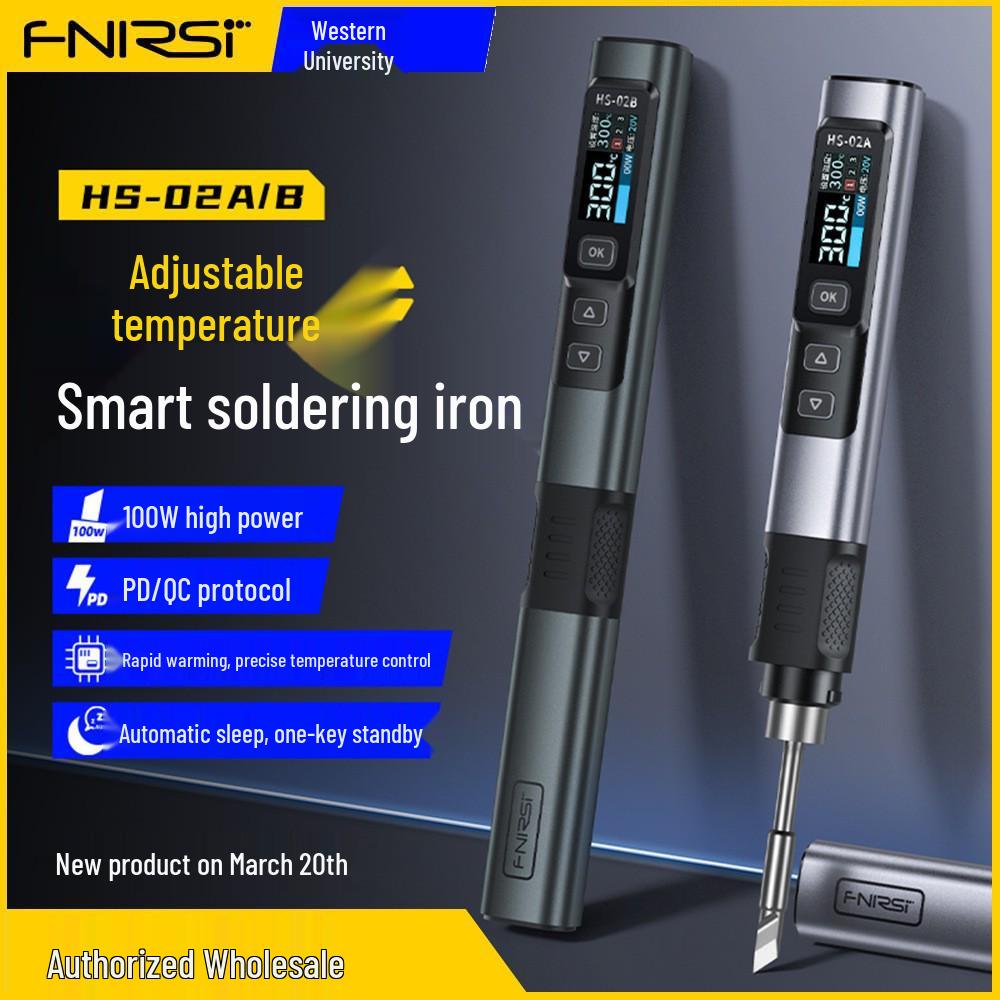 Умный электрический паяльник FNIRSI HS-02 100 Вт: Портативная паяльная станция с постоянной температурой для домашнего ремонта и сварки