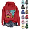 Women's Fashionable Casual Long-Sleeved Printed Hooded Sweatshirt
