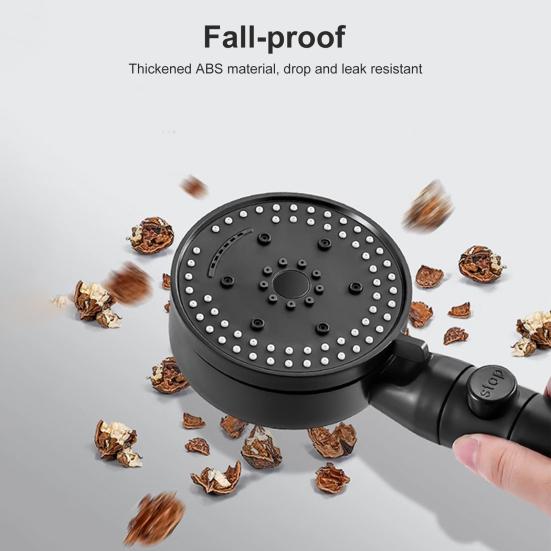 1 Set Shower Head 8 Spray Mode High-Pressure Handheld Shower Head with Silicone Nozzles for Home Bathroom