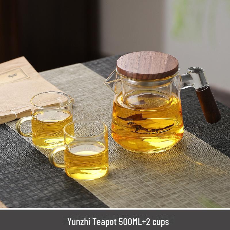 Стеклянный чайник с фильтром и боковой ручкой, устойчивый к высоким температурам, для использования в офисе или заваривания цветочного чая