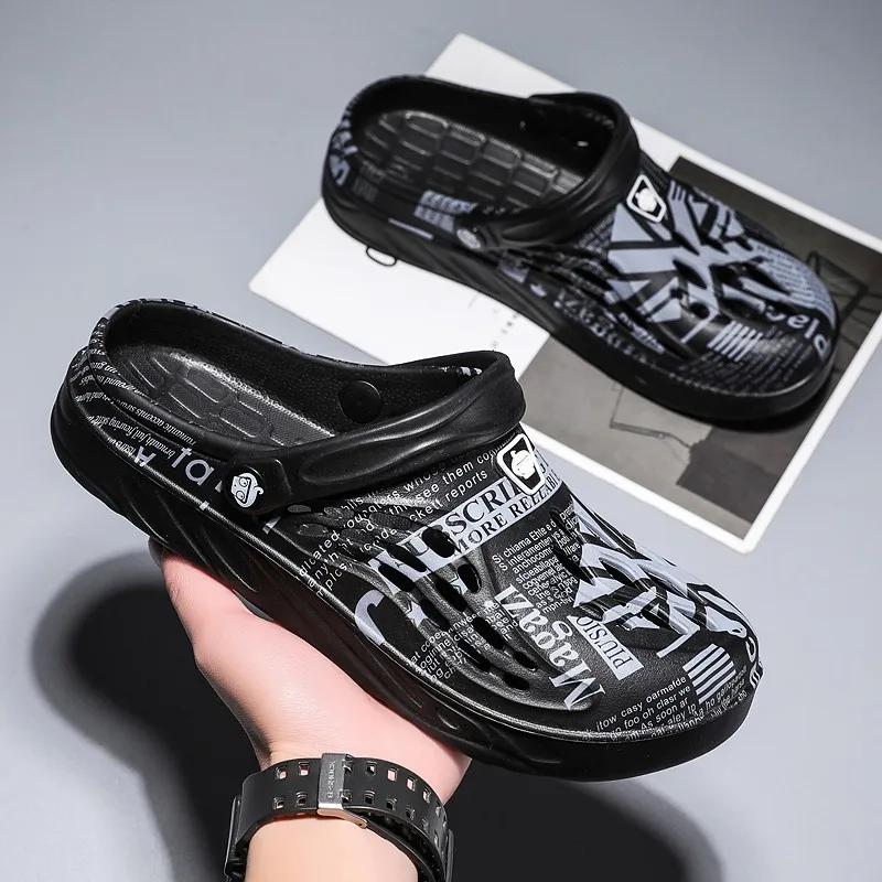 Fashion Summer Men's Sandals Outdoor Breathable Light Eva Beach Shoes Fashion Hole Shoes Couples Garden Clogs Plus Size 38-49