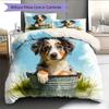 Australian Shepherd dog Pattern Bedding Home Decoration Birthday Gift (1 * duvet cover + 2 * pillowcase, without core)