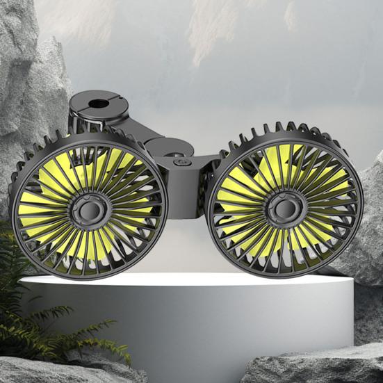 Автомобильный вентилятор охлаждения с вращающейся на 360 градусов двойной головкой, регулируемой скоростью, малошумный вентилятор для заднего сиденья, кондиционер, автозапчасти