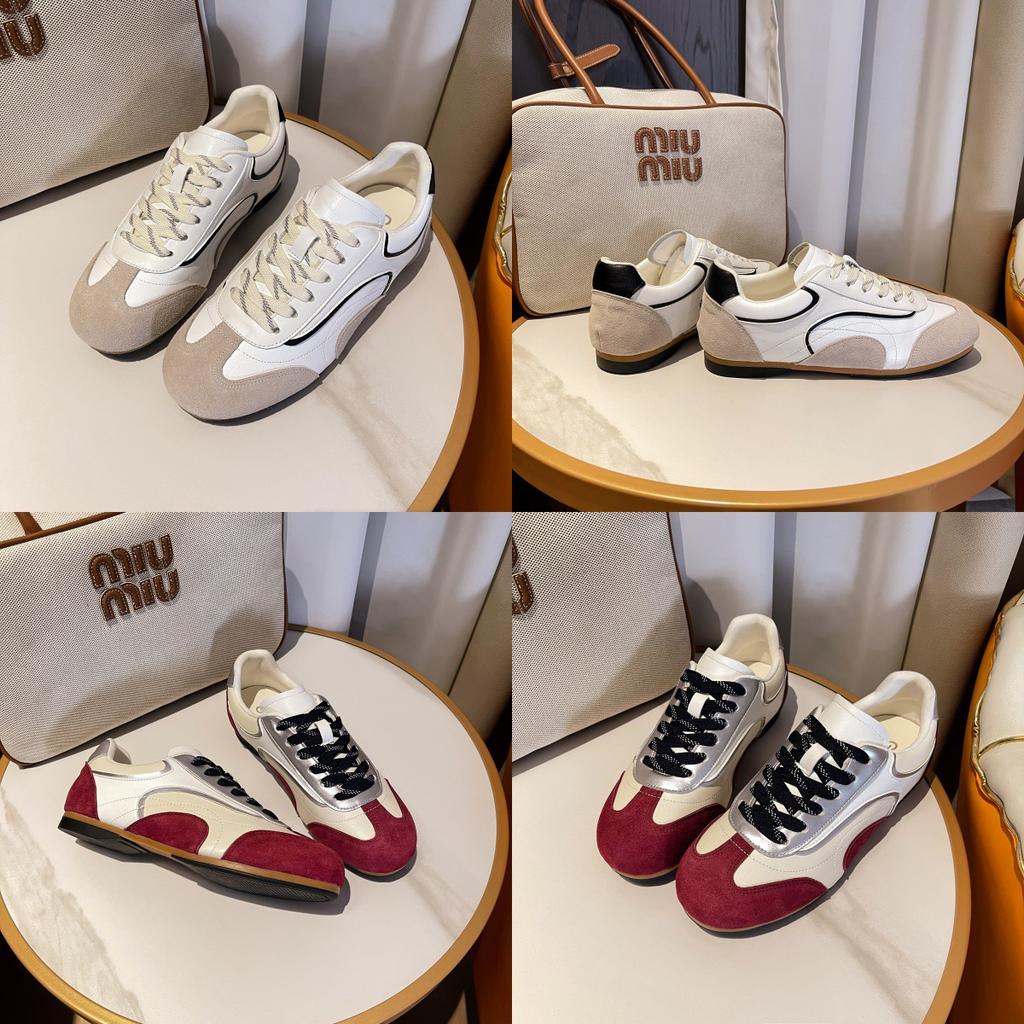 Sheepskin Version Retro Color Matching Ballet Style Moral Training Shoes Women's 2025 Spring and Autumn Soft-soled Sports Shoes Light Casual Board S