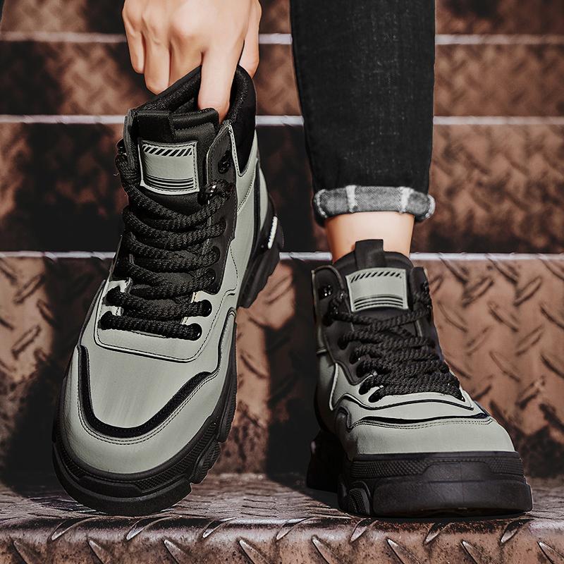 Новые модные осенние и зимние мужские высокие ботинки martin для студентов, трендовые рабочие туфли на мягкой подошве для мальчиков, кроссовки Martin с защитой труда