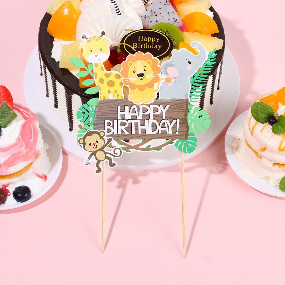 Wild Forest Theme Birthday Party Decor Cake Decoration Cake Picks Jungle Animals Cake Toppers