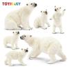 6Pcs Simulation Polar Bear Animal Model Toy Mini Figures Dolls Action Figurines Toys for Children Set Gift Cake Decoration