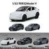 Металлическая модель автомобиля Tesla Model Y Коллекционная игрушка со звуком и светом Для любителей автомобилей