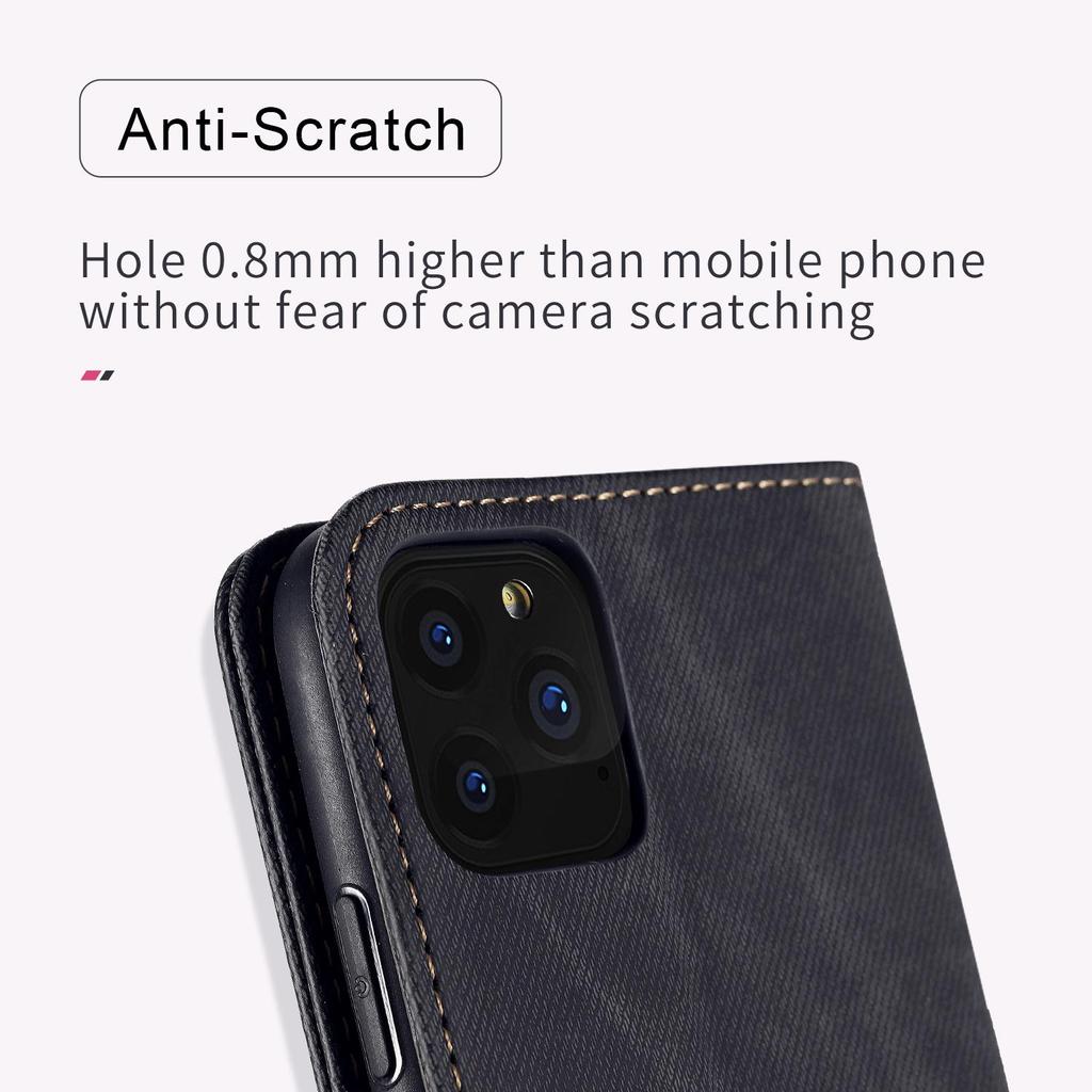 Роскошный ковбойский джинсовый кожаный чехол-кошелек для телефонной книги с подставкой для iPhone 12 Pro Samsung S20 Xiaomi Redmi Huawei с слотом для карт Business Тонкий магнитный откидной чехол