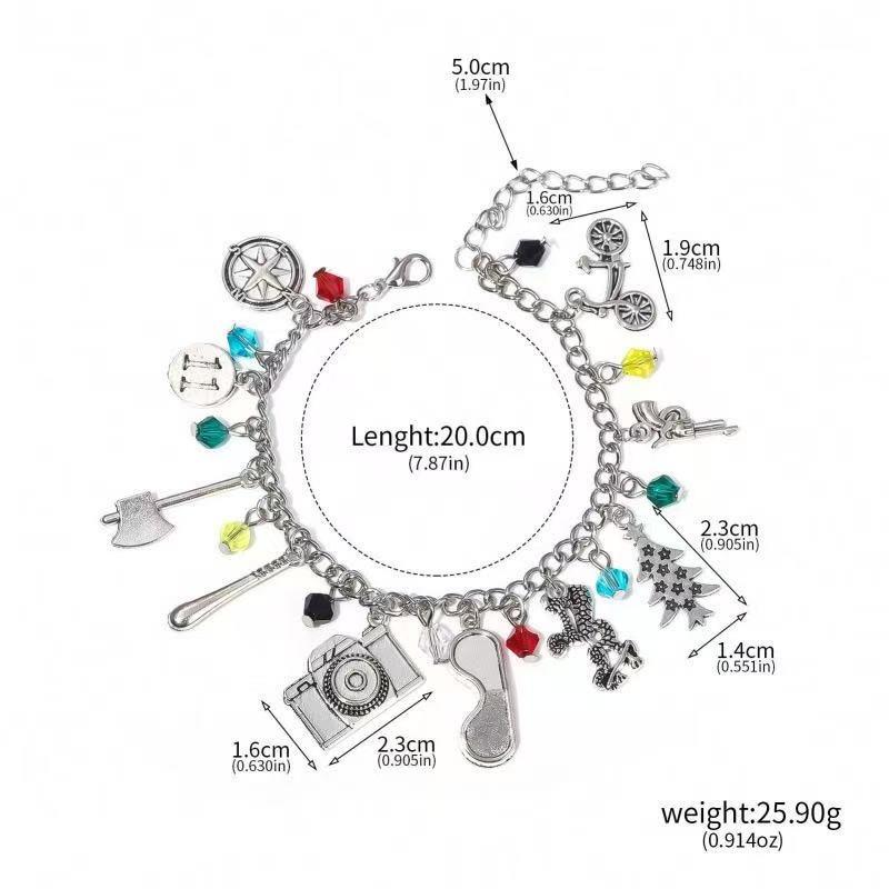 Странный металлический брелок-пластина ABXYZ Брелок для ключей автомобиля Подвеска для сумки Браслет Хэллоуин Косплей Украшения для женщин и мужчин