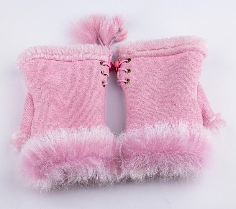 Модные зимние теплые компьютерные перчатки, толстые мягкие удобные эластичные перчатки с половиной пальца