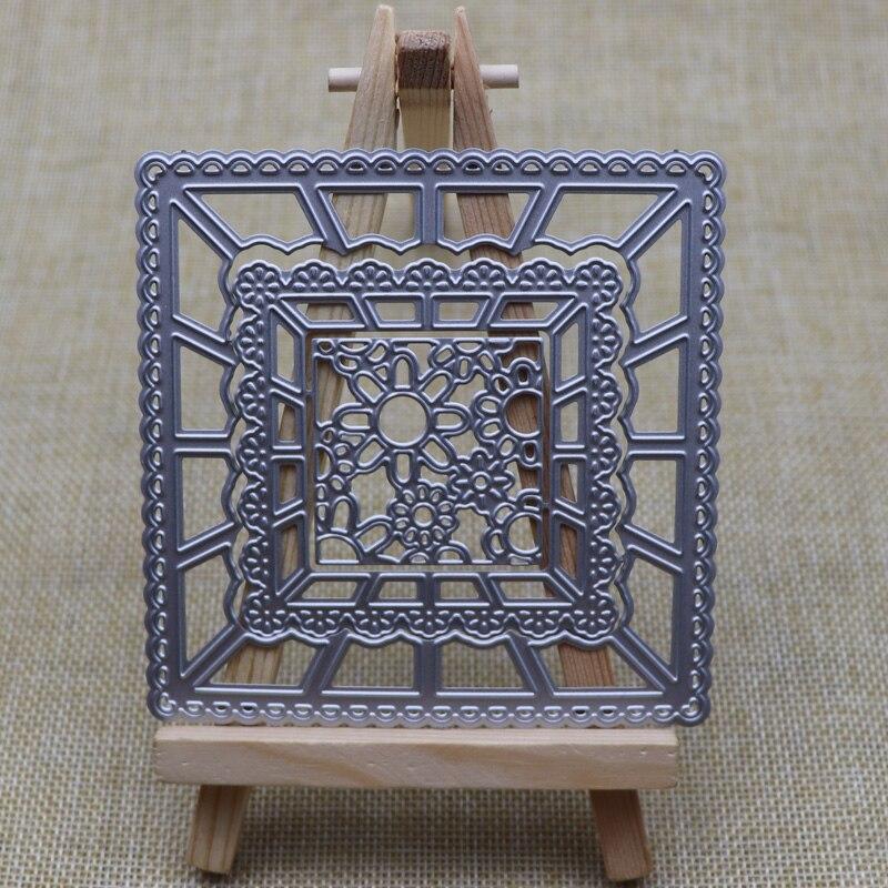 Square Metal Cutting Dies Flower Stencil Template for Scrapbooking Paper Craft Gift Decor Die Cut