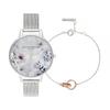 Authorized Distributor Olivia Burton Watch Sunlight Floral Big Silver Interlink Silver Rose Gold Bracelet [OLIVIA BURTON] Women's [SUNLIGHT FLORALS]