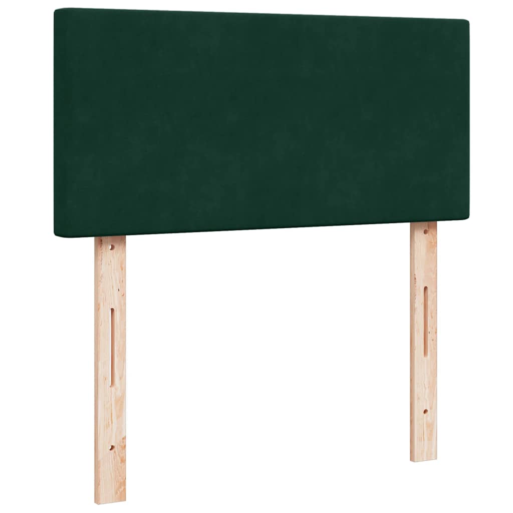 Box Spring Bed with Mattress Dark Green 90 x 200 cm Velvet