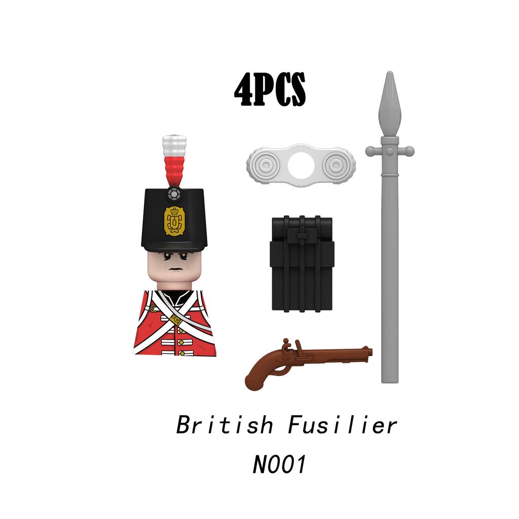 Военные Наполеоновские войны Солдаты Строительные блоки WW2 Русско-британская армия Фигурки Гвардия Пехота Оружие MOC Кирпичи Мальчик Игрушка