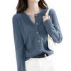 Women Sweater Fashionable Crew Neck Button Closure Cardigan Soft Comfortable Knitted Sweater for Daily Wear