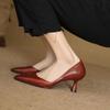 Hollow Shallow Single Shoes New Retro French Temperament Shoes Pointed Versatile High Heels Women
