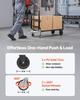 2 in 1 Folding Hand Truck, 226.9 kg Load Capacity for 4-Wheel Mode, Convertible Hand Truck Dolly with Wheels & Adjustable Handle, Portable Trolley