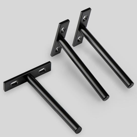 Сверхмощный кронштейн для экономии места, холоднокатаная сталь, Т-образная форма, твердая плавающая настенная опора для полки для дома