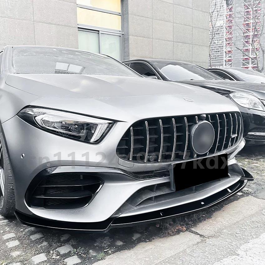 For 2019-2023 Mercedes Benz A Class W177 A45 A45S AMG Car Front Bumper Lip Lower Blade Auto Spoiler Splitter Body Kits Tuning