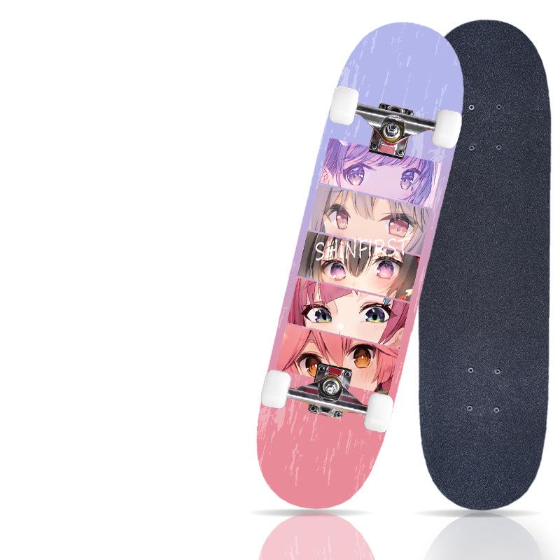 Pro Skateboard: Beginner-Ready Maple Longboard with Double Kick Deck for Adults & Kids