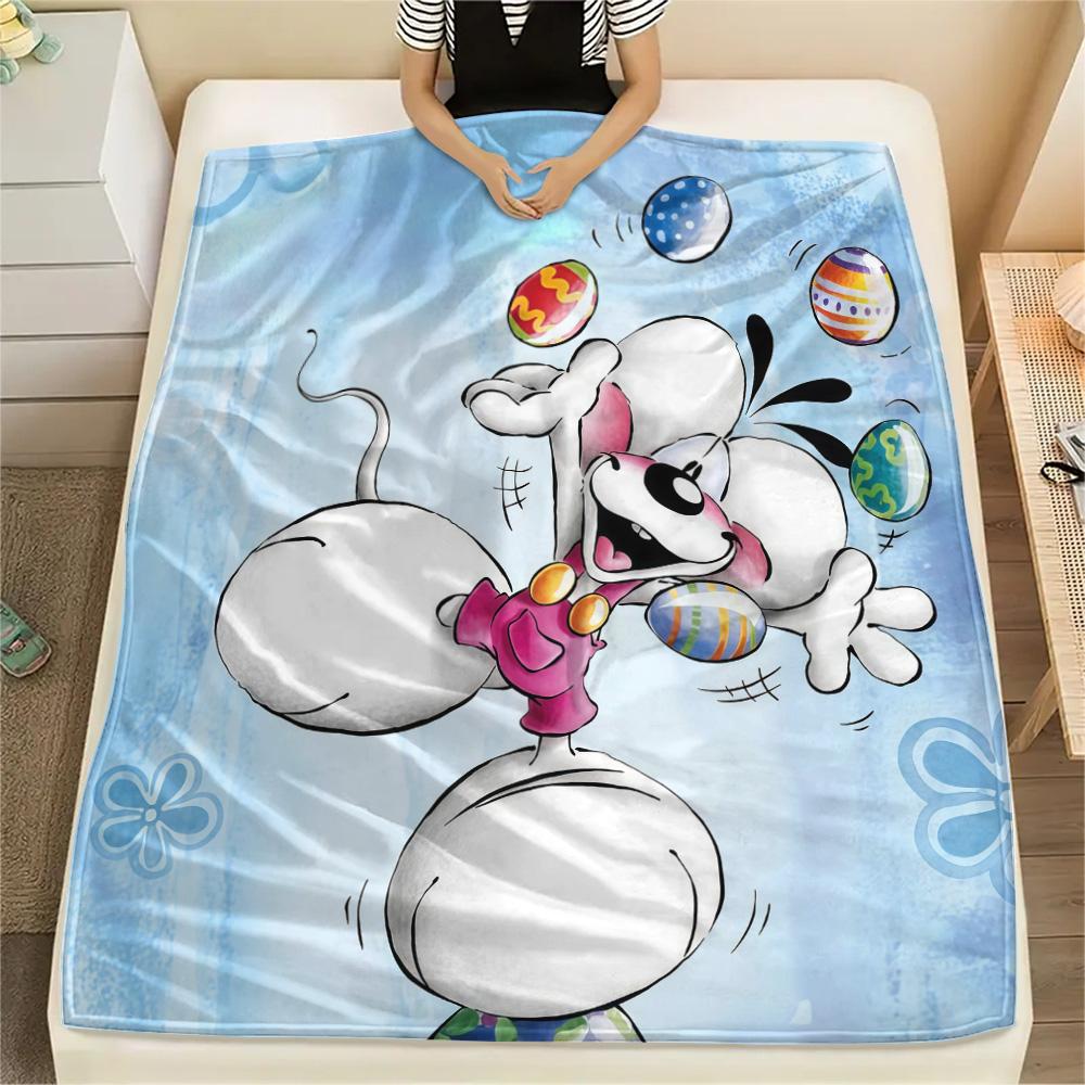 Diddl the Jumping Mouse2 Flannel Blanket, High quality Comfortable for All Seasons, Home Decor, Warmth and Comfort