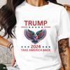 26 Винтажная футболка Трамп 2024 Вернем Америку, Патриотичный Орел Поддержка Трампа Унисекс Футболка