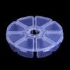 Round Transparent Beads 8 Grids Nail Art Rhinestones Case Empty Storage Box Jewelry Container