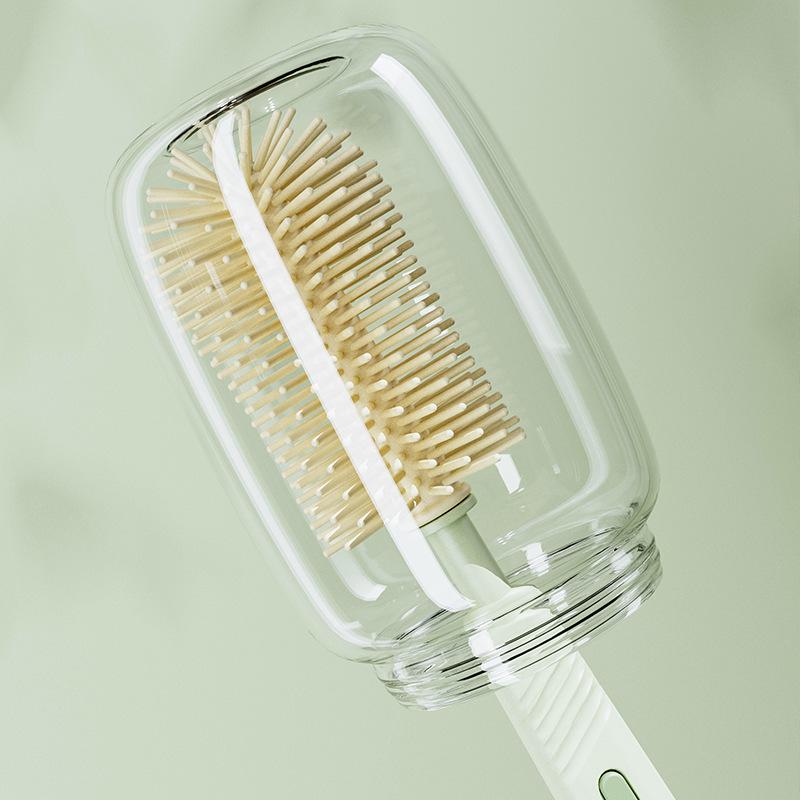 Travel Baby Bottle Brush Set with Silicone Nipple Brush, Draining Rack, Straw & Crevice Brushes