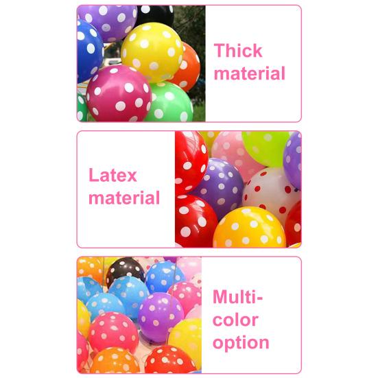 100 шт. разноцветных шаров в горошек, 12-дюймовые большие ассорти из латексных шаров для дня рождения, вечеринки, свадебного фестиваля, украшения