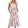 Women's Long Beach Casual Elegant Spaghetti Strap Maxi Dress Floral Low-key Flowing Bohemian Dress