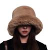 Женская рыбацкая шапка на флисовой подкладке, теплая зимняя плюшевая панама, модный аксессуар для головного убора на открытом воздухе, для холодной погоды