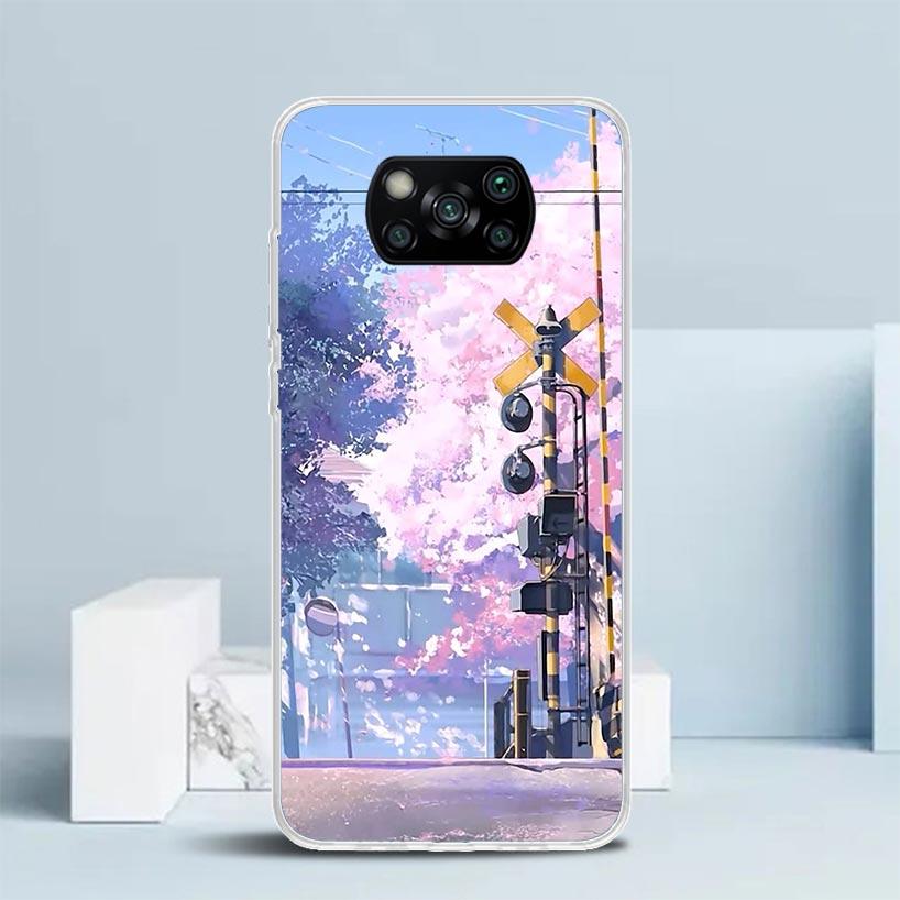 Эстетичный Аниме Пейзаж Чехол Для Телефона Для Xiaomi Poco F7 Ultra X5 X6 X7 Pro M7 Redmi 15C 15 13C 13 12C 12 10C 10 10A 9 9C 9A 9T Cov