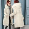 Women Hooded Parkas Detachable Liner Warm Long Cotton-padded Coat with Fur Collar Fall Winter