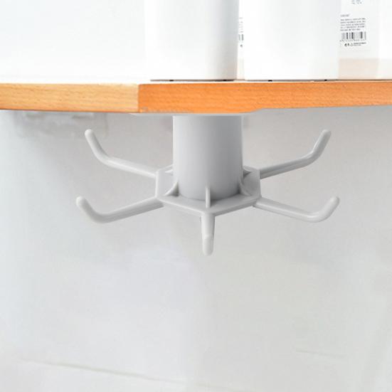 Storage Hook 360 Degree Rotatable with 6 Hooks Convenient Storage Solution for Utensils Tools Towels