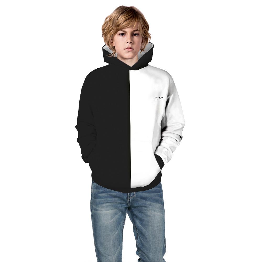 Осень Зима Детские Толстовки Пальто 5-14 лет Мальчики Девочки Толстовки с Капюшоном 3D Принтом Детские Свитшоты Детские Подростковые Спортивные Топы Пуловер