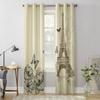 Vintage Eiffel Tower And Roses Window Curtain For Kids Room Home Blinds Curtains For Living Room Bedroom Window Drapes