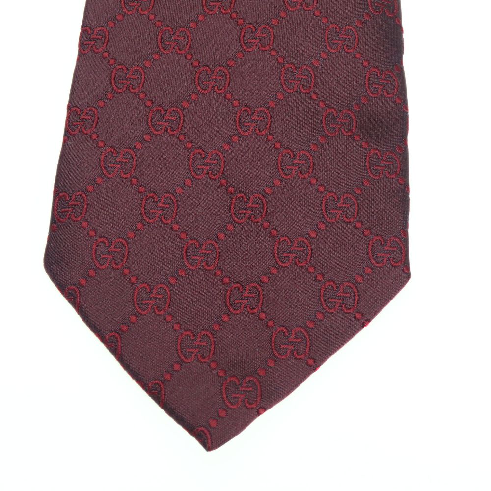 Used GUCCI tie GG silk Red Bordeaux suit