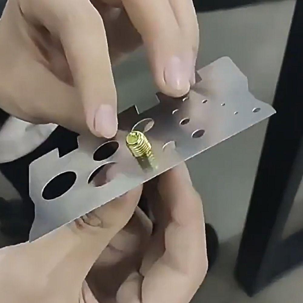 Space Saving Thread Checker Silver Gauge Ruler Durable Measurement Tool Industry Use