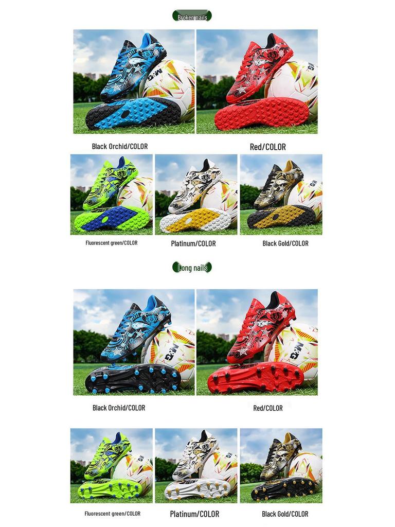 Детские профессиональные футбольные бутсы с длинными шипами для мальчиков и девочек - Средние и большие размеры