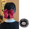 Bow Bowknot Hair Bun Women Spring Clips Hairgrips Cover Net Sweet Korean Bun Snood  For Girls