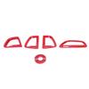 4PCS Air Conditioning Outlet Vent Trim Red Central Console Dash Air Vent Decorative Frame Protection Cover
