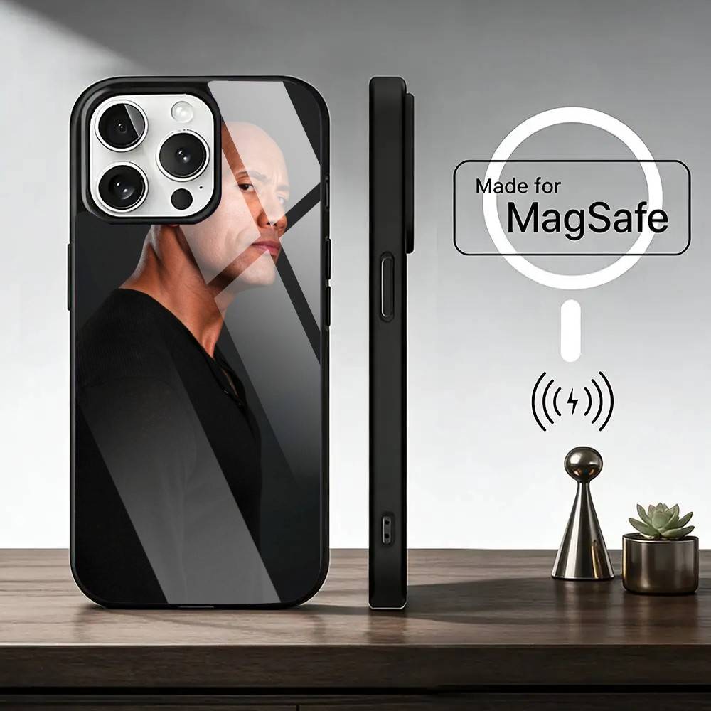 Актер Д-Дуэйн Д-Джонсон Чехол для телефона для iPhone 17, 16, 15, 14, 13, 12, 11 Plus, Pro Магнитный с беспроводной зарядкой MagSafe